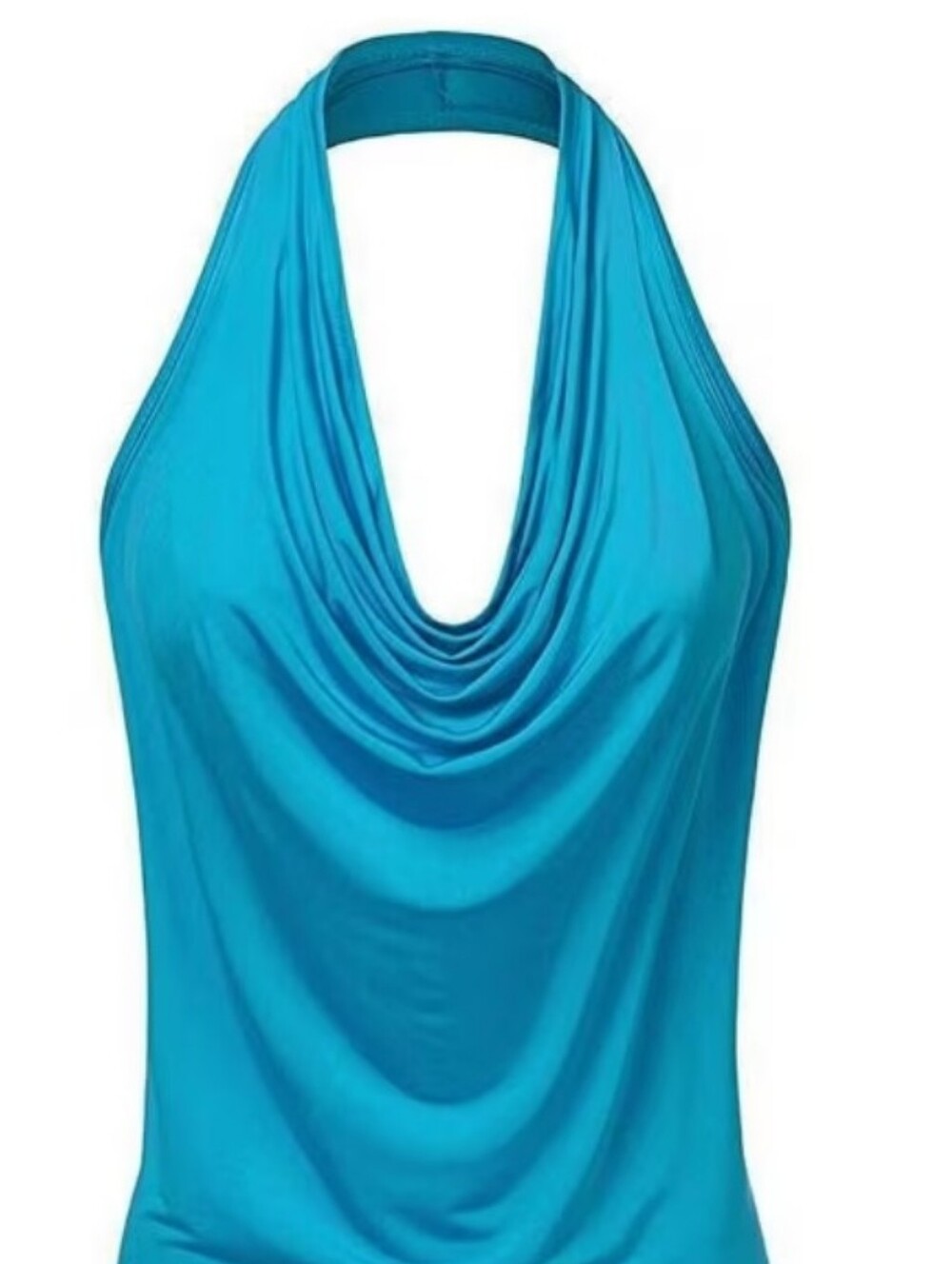 American City Wear Halter Cowl Neck Tank Top - Turquoise Sz Small Nwt